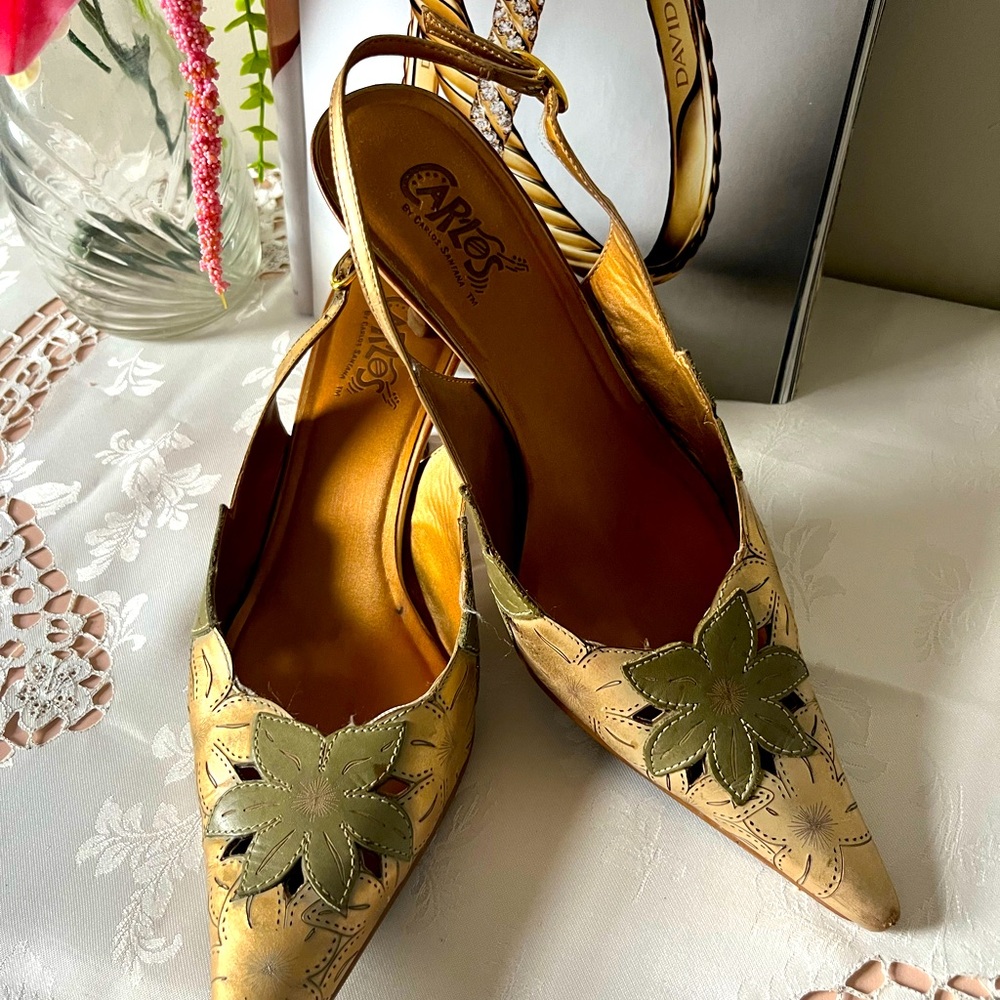 Timeless Yellow and Green Slingback Heels